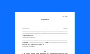 Szablon umowy zlecenia dla studenta. Dokument zawiera pola do wypełnienia danych zleceniodawcy i zleceniobiorcy.