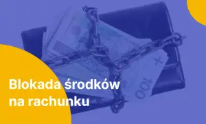 Portfel z pieniędzmi spięty łańcuchem. Czy bank może zablokować przelew? Blokada środków na rachunku.