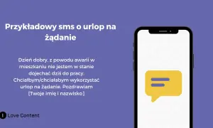 Przykładowy sms o urlop na żądanie z powodu awarii w mieszkaniu. Chciałbym wykorzystać urlop na żądanie.