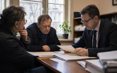 Prawnik omawia dokumenty z parą, która chce dowiedzieć się, jak sprawdzić czy jestem spadkobiercą.