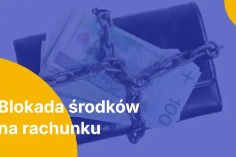 Portfel z pieniędzmi spięty łańcuchem. Czy bank może zablokować przelew? Blokada środków na rachunku.