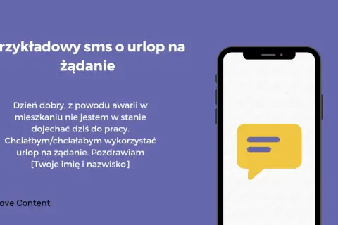 Przykładowy sms o urlop na żądanie z powodu awarii w mieszkaniu. Chciałbym wykorzystać urlop na żądanie.