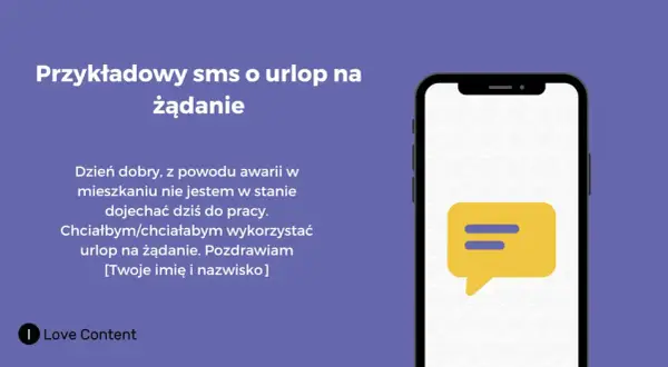 Przykładowy sms o urlop na żądanie z powodu awarii w mieszkaniu. Chciałbym wykorzystać urlop na żądanie.
