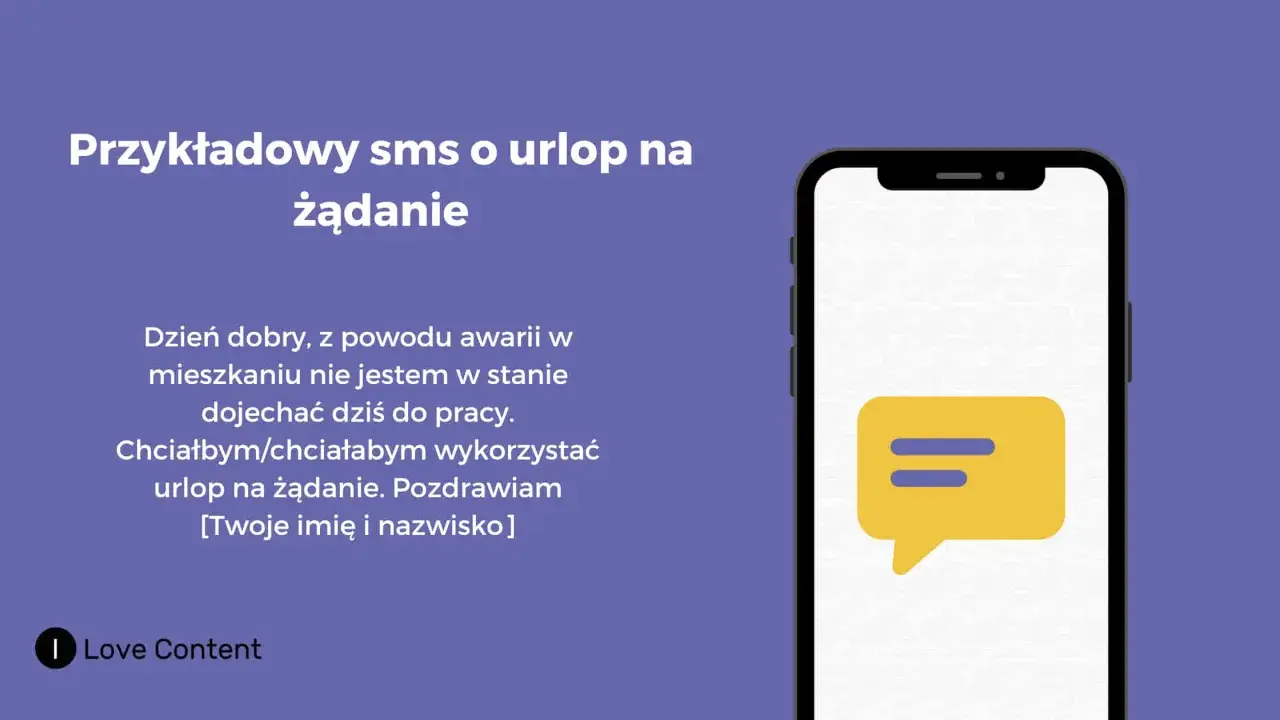Przykładowy sms o urlop na żądanie z powodu awarii w mieszkaniu. Chciałbym wykorzystać urlop na żądanie.