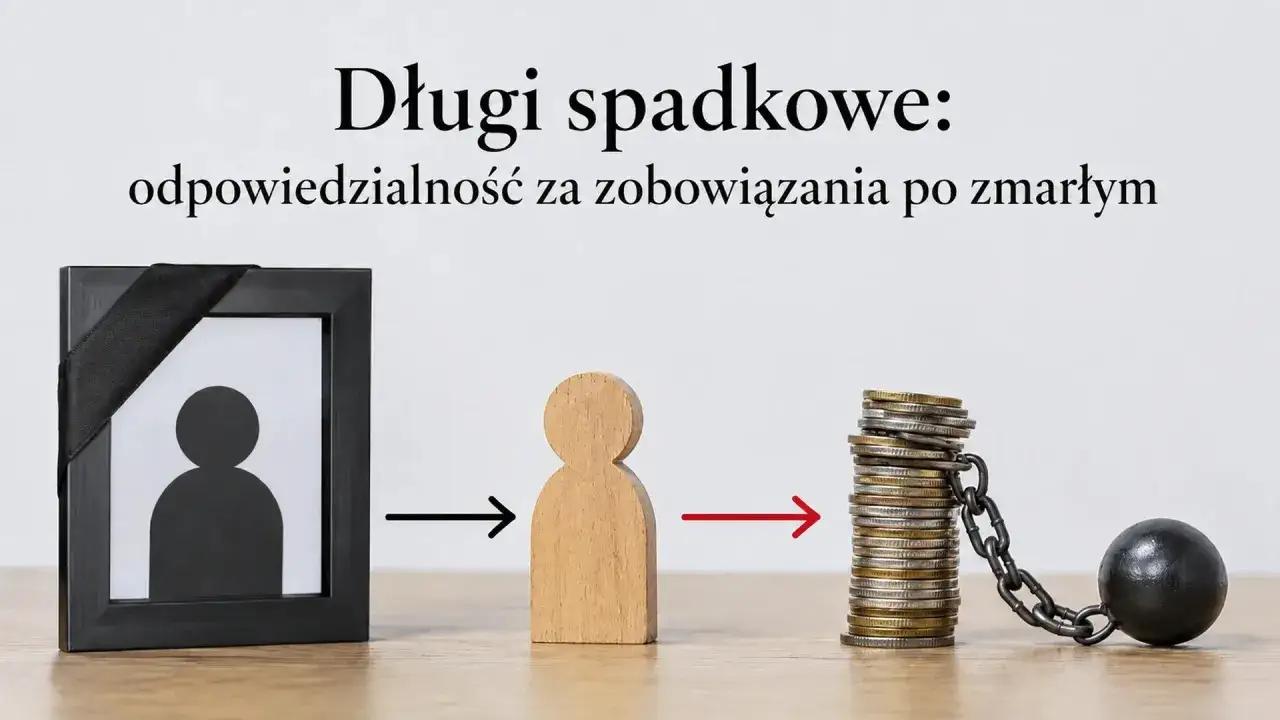 Obrazek symbolizuje dziedziczenie długów. Dowiedz się, jak zabezpieczyć się przed długami dorosłych dzieci i uniknąć odpowiedzialności za zobowiązania po zmarłym.