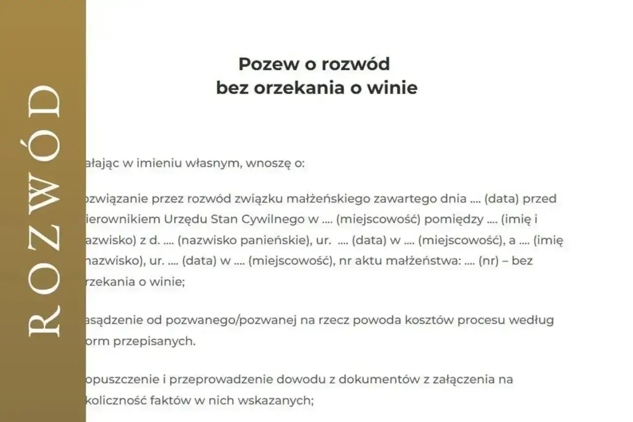 Pozew o rozwód bez orzekania o winie. Dokument opisuje procedurę, po jakim czasie przychodzi pozew rozwodowy.
