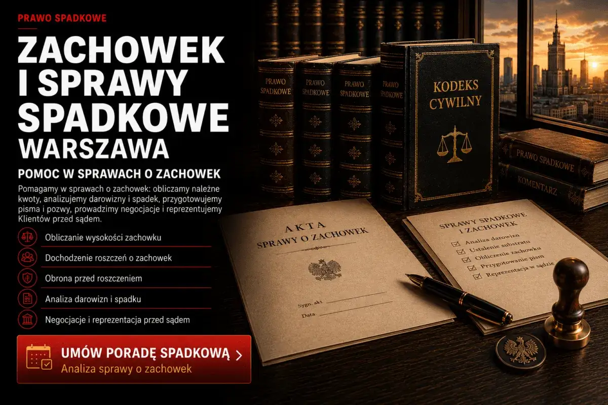Pomoc prawna w sprawach o zachowek w Warszawie. Nie masz pieniędzy na spłatę zachowku? Analizujemy, obliczamy i reprezentujemy przed sądem. Umów poradę.